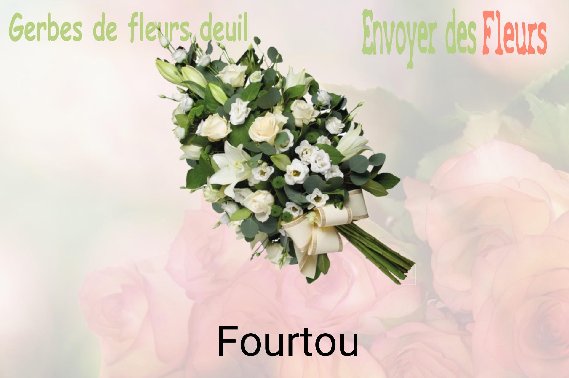Gerbe de fleurs de deuil livrée à Fourtou